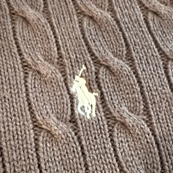 Ralph Lauren Dark Brown Cable Knit Turtleneck - Picture 2 of 4